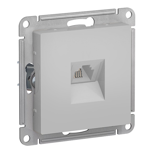 Розетка телефонная RJ11 AtlasDesign алюминий Systeme Electric ATN000381 ATN000381 - магазин электротехники Electroshop
