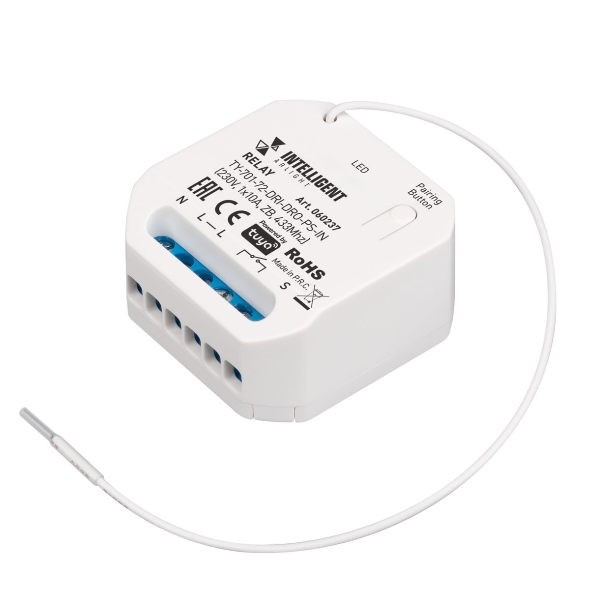Релейный модуль Arlight TY-701-72-DRI-DRO-PS-IN (230V, 1x10A, ZB, 433Mhz) (IARL, IP20 Пластик) 060237 060237 - магазин электротехники Electroshop