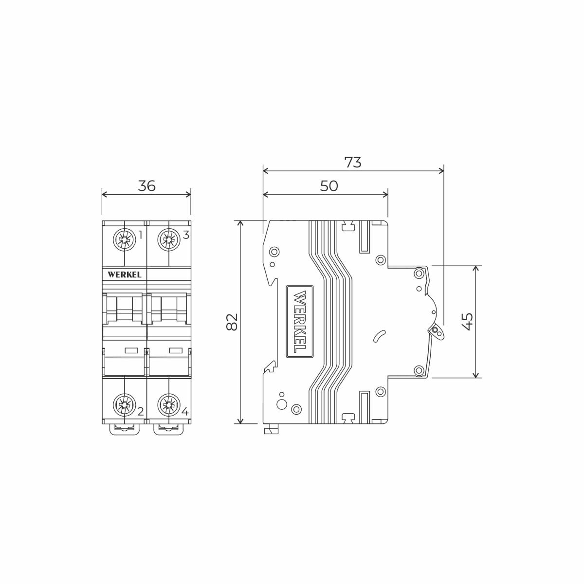 Автоматический выключатель 2P 40 A C 6 кА Werkel W902P406 4690389192852 a062545 4690389192852 - магазин электротехники Electroshop