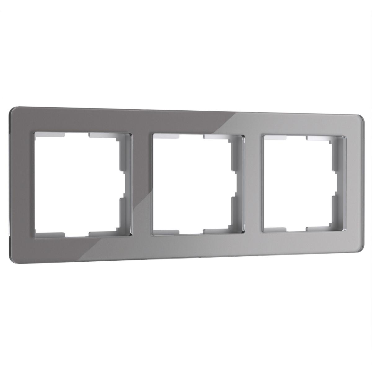 Рамка на 3 поста Werkel Acrylic графит 4690389184895 W0032704 4690389184895 - магазин электротехники Electroshop