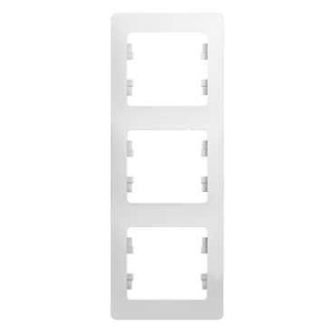 Рамка Schneider Electric Glossa 3-постовая вертикальная белый GSL000107 GSL000107 - магазин электротехники Electroshop