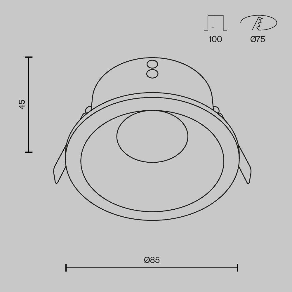 Встраиваемый светильник Maytoni Zoom DL032-2-01B DL032-2-01B - магазин электротехники Electroshop