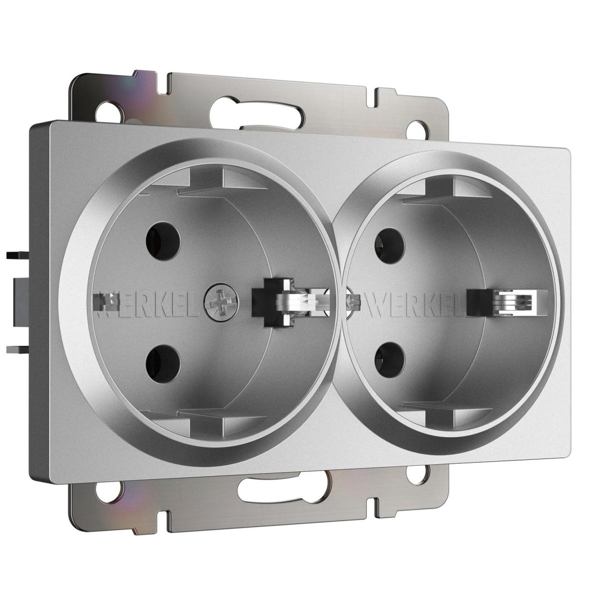 Розетка двойная с заземлением Werkel W1172065 4690389195617 a063619 4690389195617 - магазин электротехники Electroshop