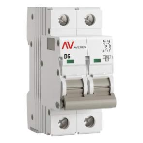 Выключатель автоматический EKF AVERES AV-6 6A (D) 2P однофазный 6kA mcb6-2-06D-av mcb6-2-06D-av - магазин электротехники Electroshop
