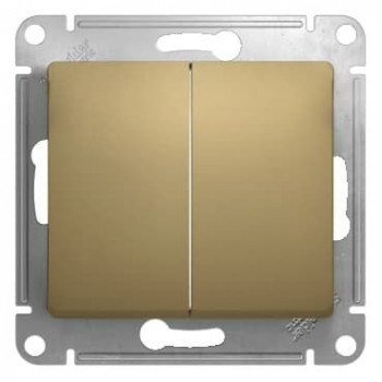 Двухклавишный переключатель 10А механизм Schneider Electric Glossa титан GSL000465 GSL000465 - магазин электротехники Electroshop