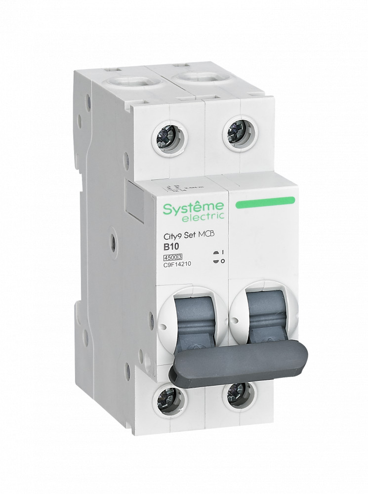 Автоматический выключатель Systeme Electric City9 Set 2П 10А В 4,5кА 230В (автомат) C9F14210 C9F14210 - магазин электротехники Electroshop