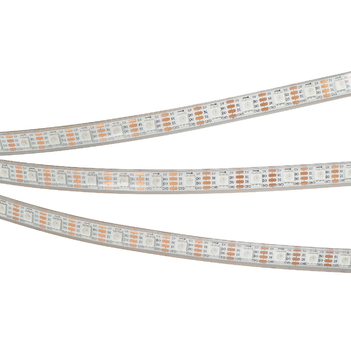 Светодиодная лента герметичная Arlight SPI-P-B60-12mm 5V RGB-PX1-BPT (12 W/m, IP66, 5060, 5m) 041167 041167 - магазин электротехники Electroshop