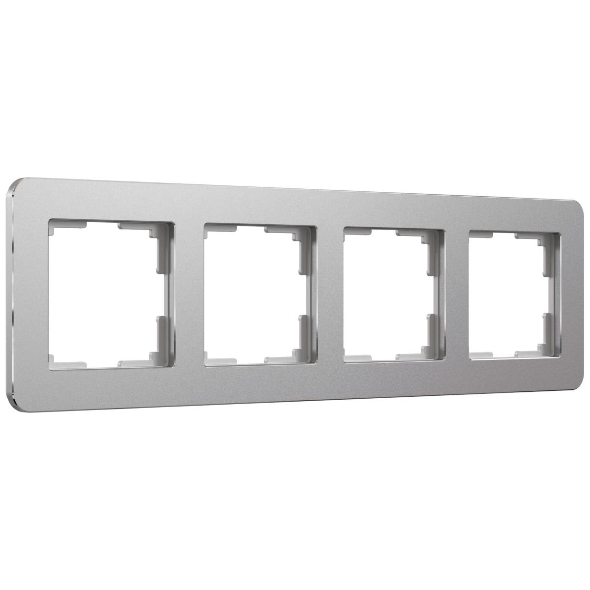 Рамка на 4 поста Werkel Platinum алюминий 4690389184505 W0042606 4690389184505 - магазин электротехники Electroshop