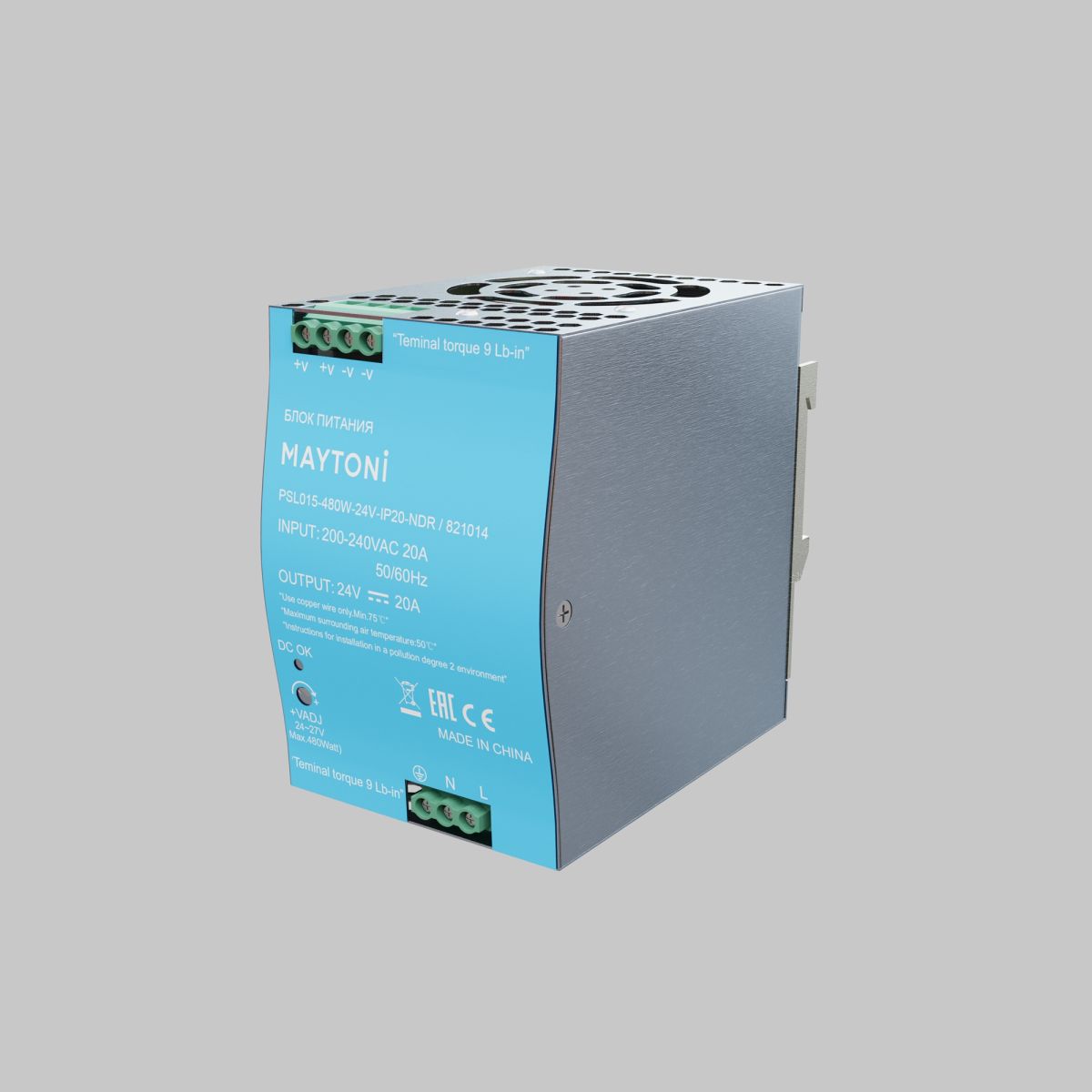 Блок питания Maytoni PSL015 480Вт DC24В IP20 821014 821014 - магазин электротехники Electroshop