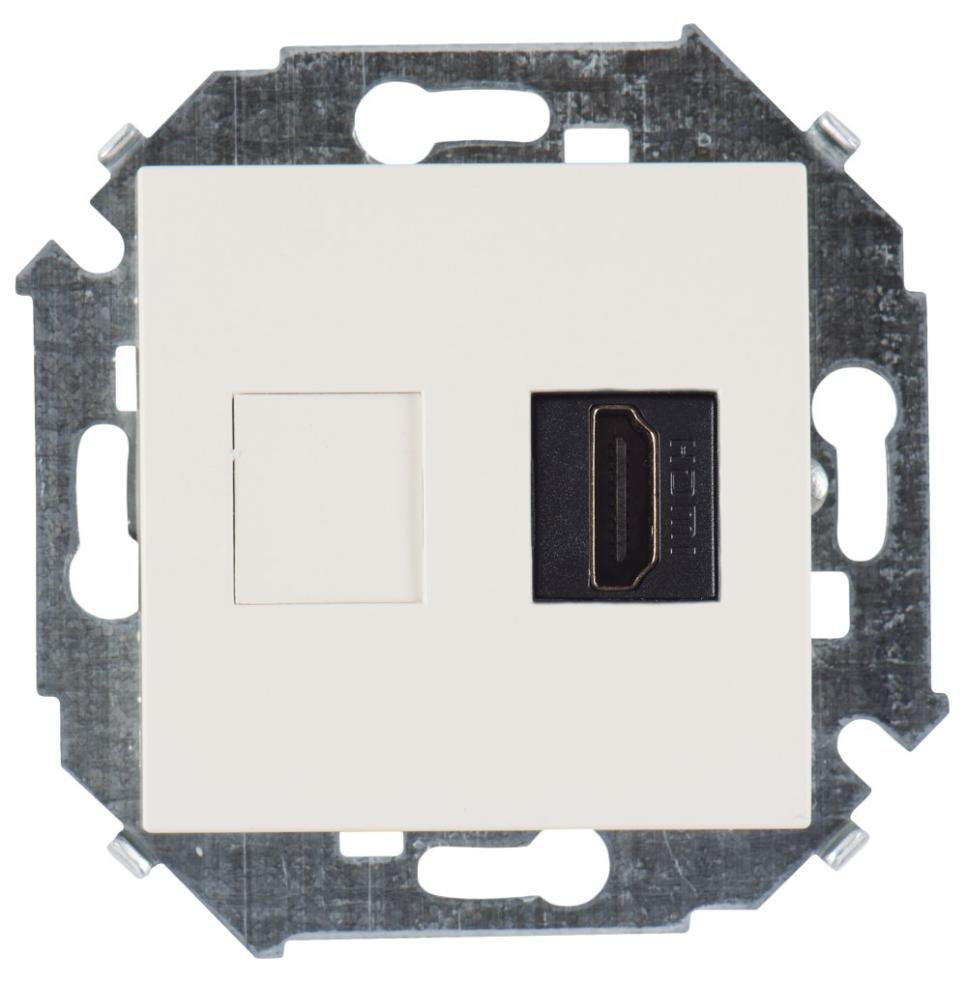 Розетка HDMI аудио/видео v1.4 тип А Simon 15 слоновая кость 1591407-031 1591407-031 - магазин электротехники Electroshop