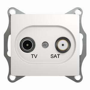 TV-SAT розетка оконечная 1DB механизм Schneider Electric Glossa белый GSL000197 GSL000197 - магазин электротехники Electroshop