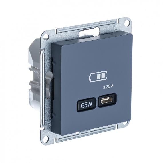 Зарядка USB тип С 65W высокоскоростная зарядка QC PD AtlasDesign грифель Systeme Electric ATN000727 ATN000727 - магазин электротехники Electroshop