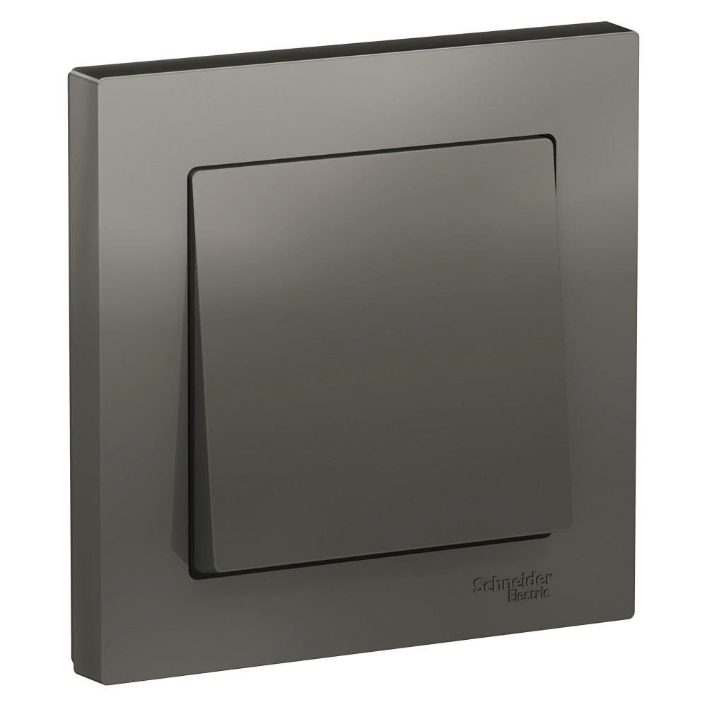 Одноклавишный выключатель 10А в сборе AtlasDesign быстрозажимные клеммы сталь Systeme Electric ATN000912S ATN000912S - магазин электротехники Electroshop
