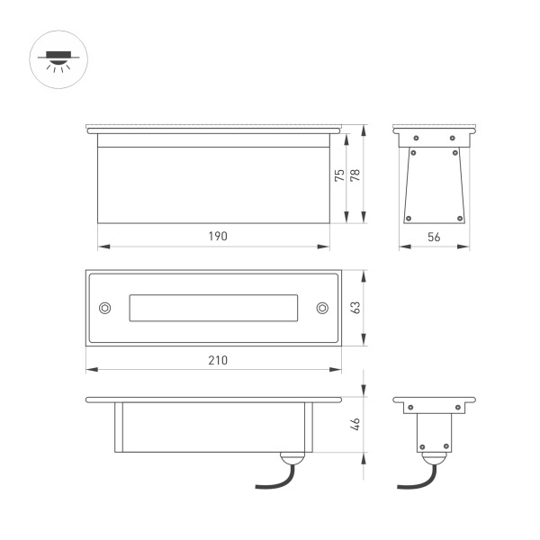 Ландшафтный светильник Arlight LTD-Line-Tilt-S210-8W Day4000 034827 034827 - магазин электротехники Electroshop