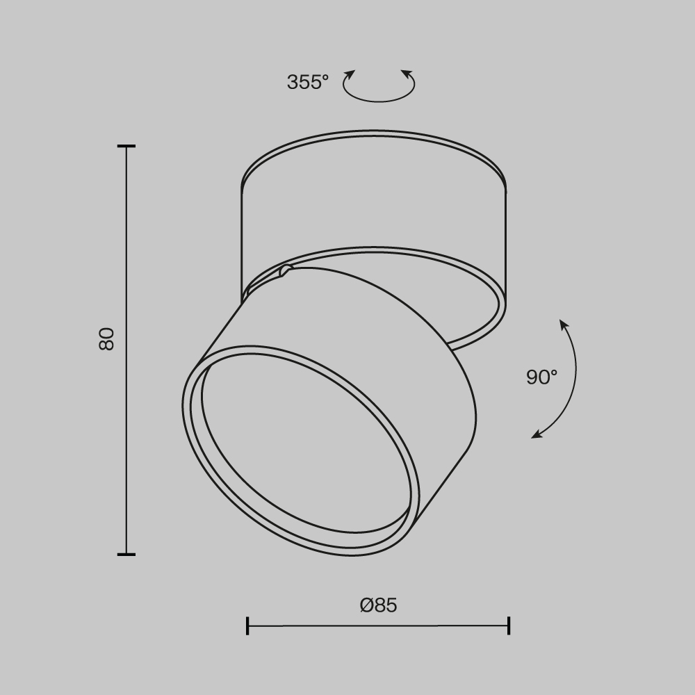 Накладной спот Maytoni Onda C024CL-12W2.7K-B-1 C024CL-12W2.7K-B-1 - магазин электротехники Electroshop