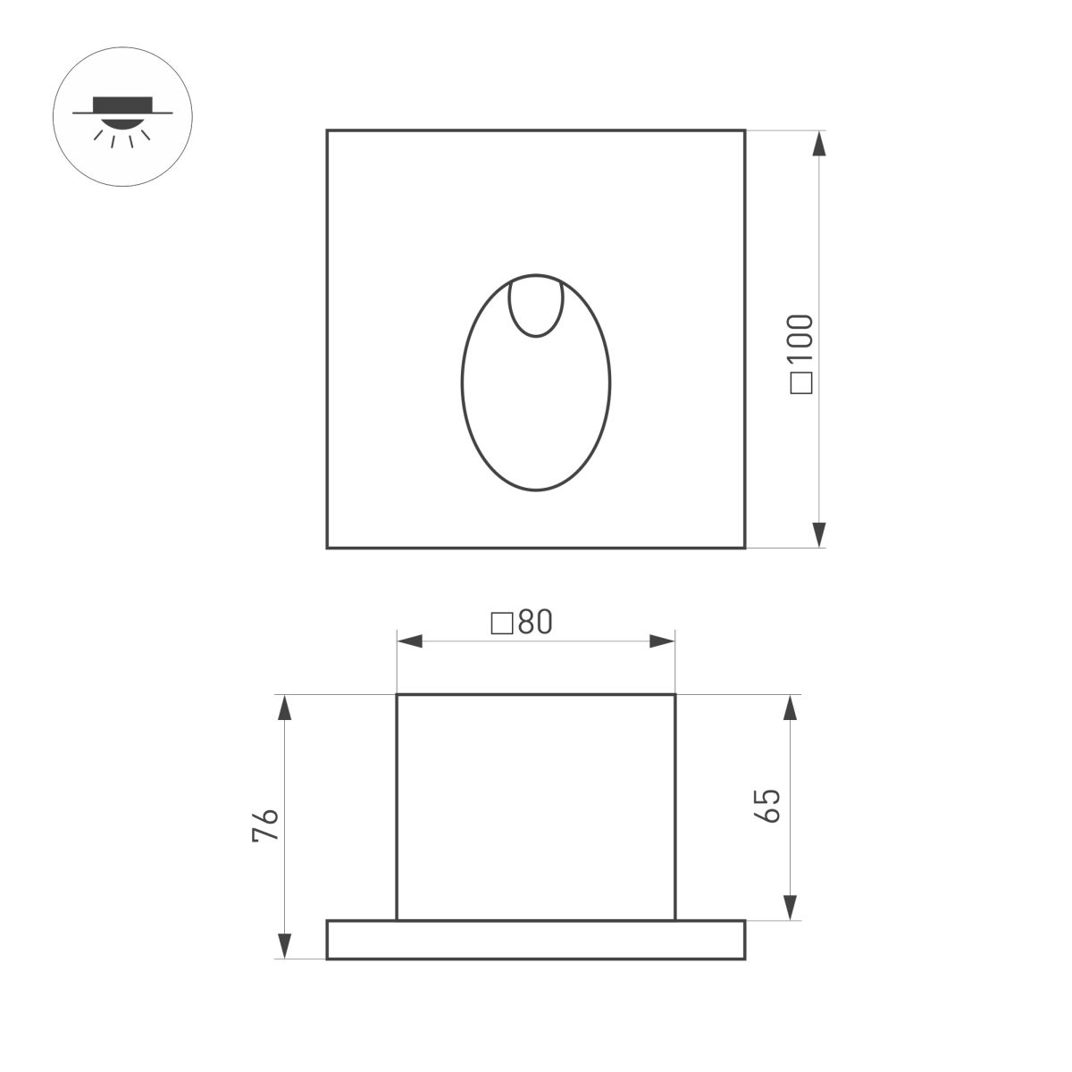 Светильник для ступеней Arlight LT-TIE-S100-3W Warm3000 (GR, 45x70 deg, 230V) (IP65 Бетон) 050876 050876 - магазин электротехники Electroshop
