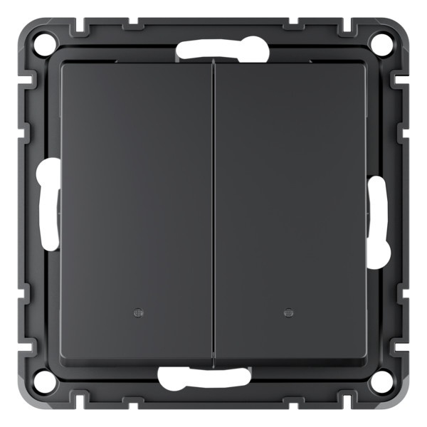 Умный двухклавишный выключатель AtlasDesign Sber & Systeme Electric 10А Zigbee L+N карбон ATN001053Z ATN001053Z - магазин электротехники Electroshop