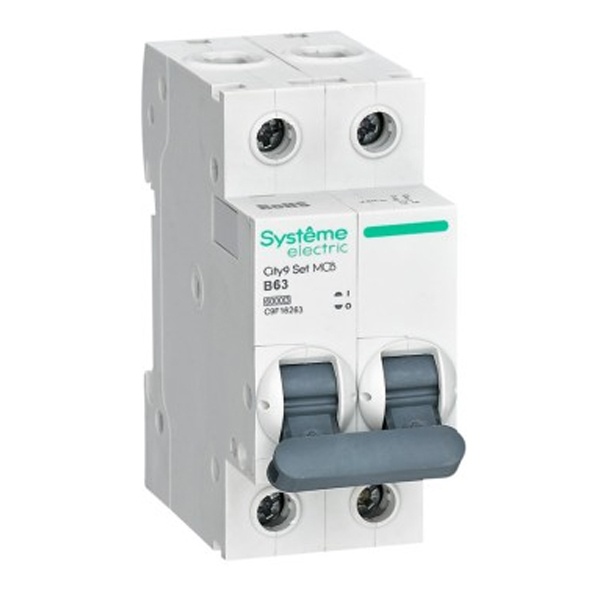 Автоматический выключатель Systeme Electric City9 Set 2П 63А В 6кА 230В (автомат) C9F16263 C9F16263 - магазин электротехники Electroshop