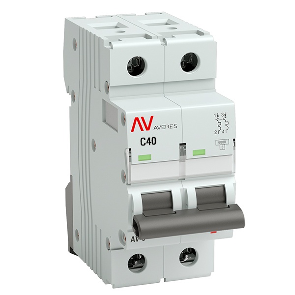 Выключатель автоматический EKF AVERES AV-6 40A (C) 2P однофазный 6kA mcb6-2-40C-av mcb6-2-40C-av - магазин электротехники Electroshop