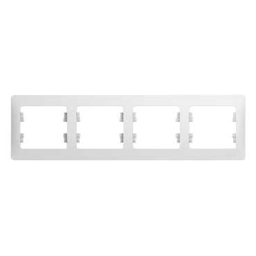 Рамка Schneider Electric Glossa 4-постовая горизонтальная белый GSL000104 GSL000104 - магазин электротехники Electroshop