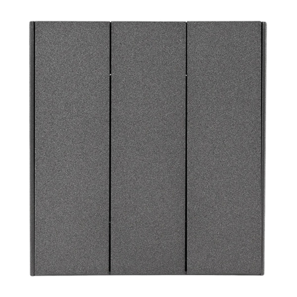 Выключатель трехклавишный Kranz Miele Strong 10А с рамкой графит KR-78-0707-6  KR-78-0707-6 - магазин электротехники Electroshop