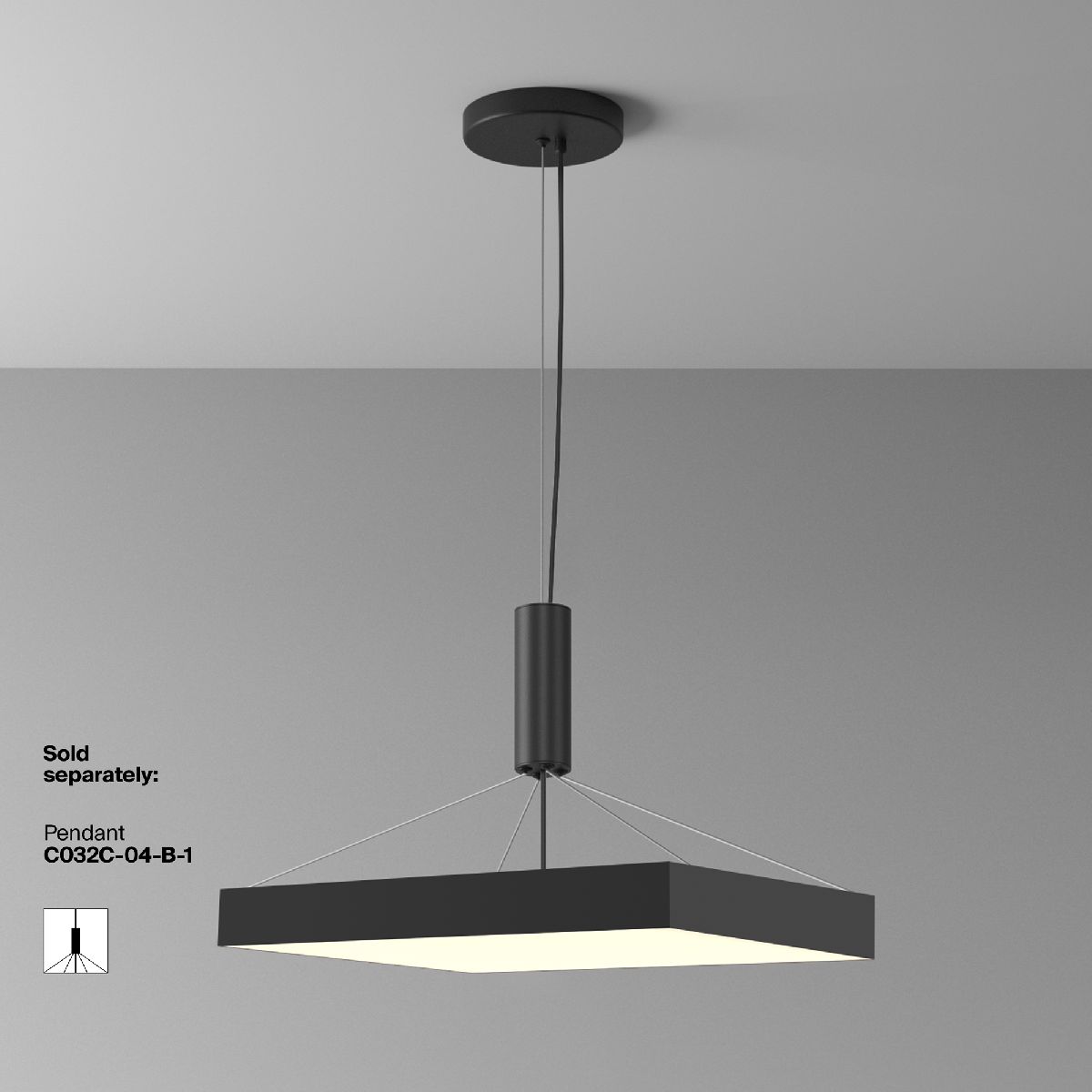 Потолочный светильник Maytoni Zon C032CL-90W3K-SQ-B C032CL-90W3K-SQ-B - магазин электротехники Electroshop