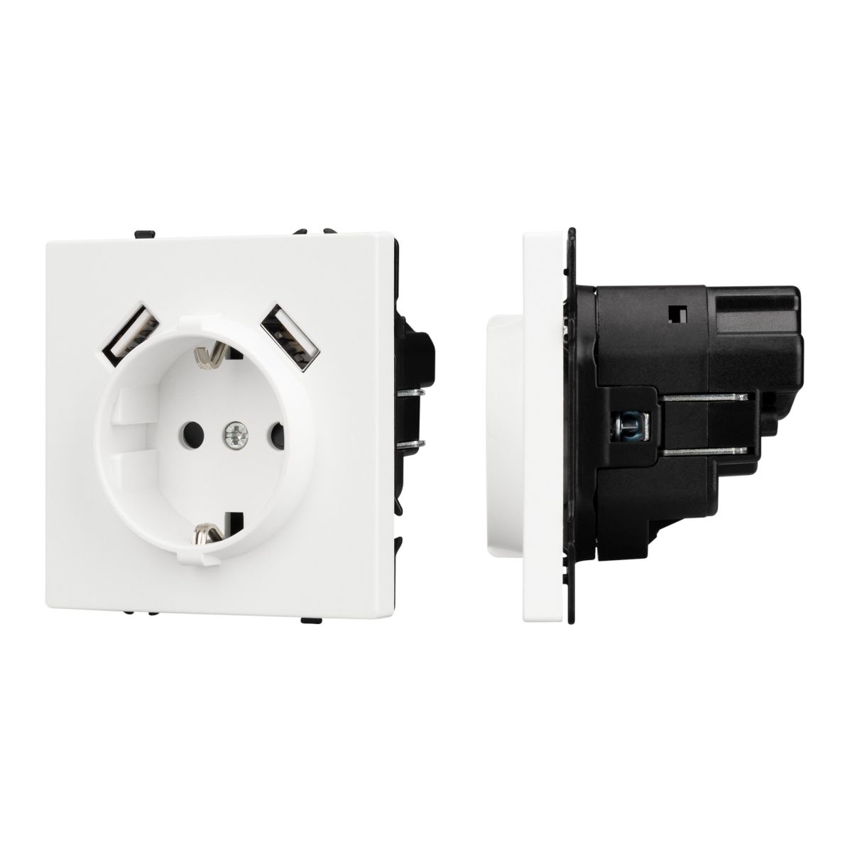 Розетка зк со шторками с USB тип А+А софт-тач белый кварц Arlight SCT-MUAA-SFPL-WH (250V, 16A) 054288(1) 054288(1) - магазин электротехники Electroshop
