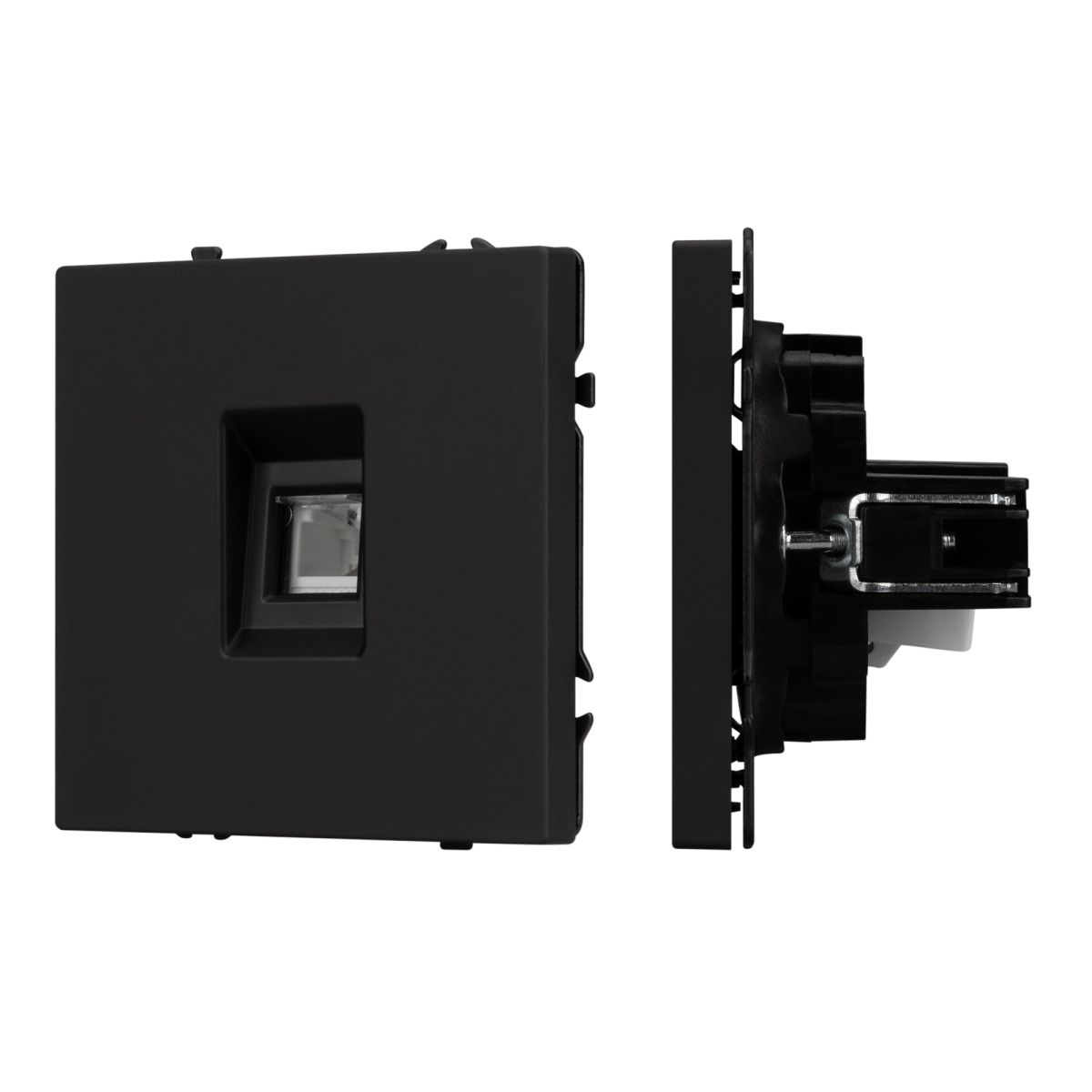 Розетка телефонная софт-тач черный оникс Arlight SCT-MTL1-SFPL-BK (RJ-11, 4C) 054301(1) 054301(1) - магазин электротехники Electroshop