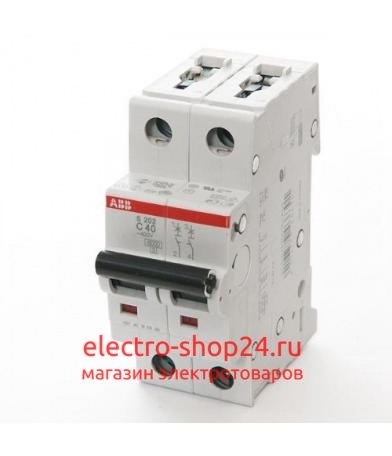S202 B20 Автомат 2-полюсный 20А 6кА (хар-ка B) ABB - магазин электротехники Electroshop