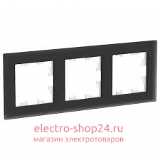 Рамка Schneider Electric AtlasDesign Nature 3 поста, матовое стекло черный ATN331003 - магазин электротехники Electroshop