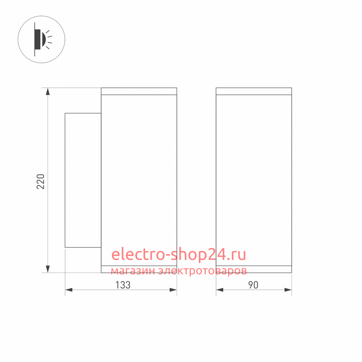 Уличный настенный светильник Arlight LGD-Forma-Wall-Twin-R90-2x12W Day4000 037251 037251 - магазин электротехники Electroshop