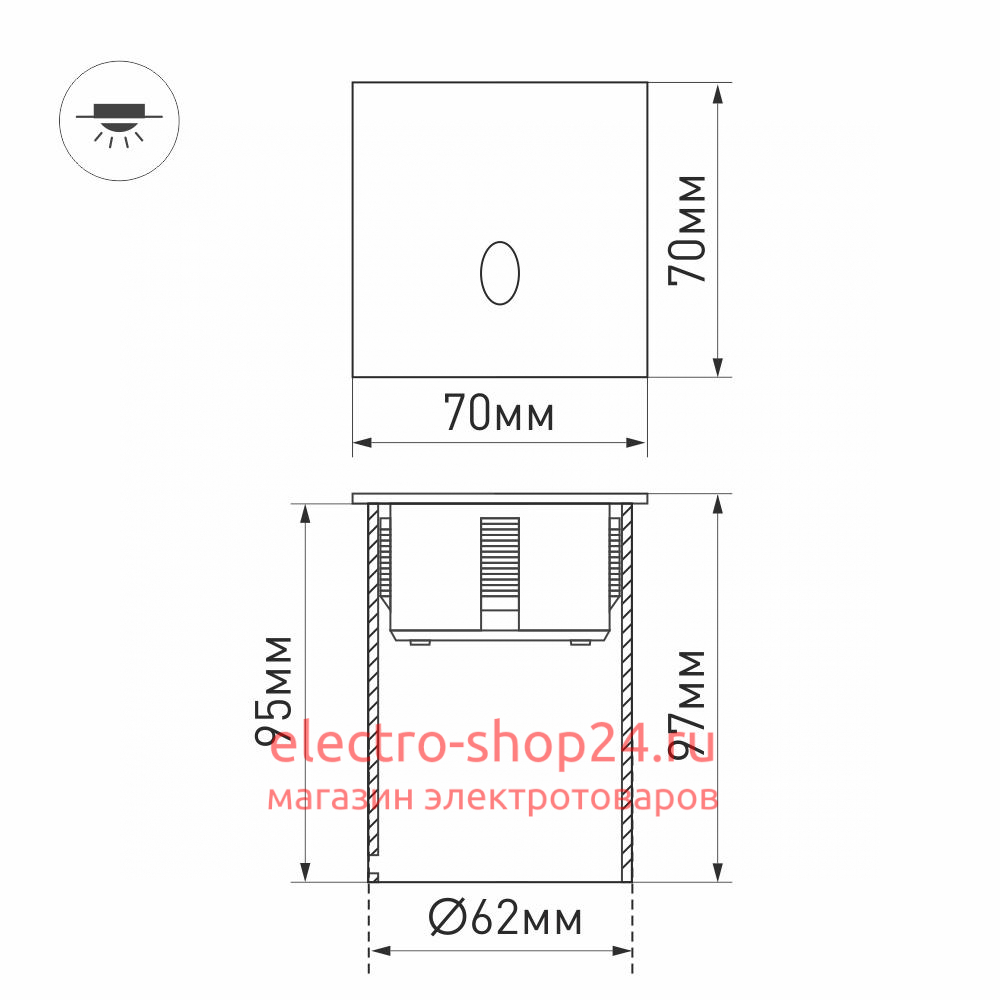 Светильник для ступеней Arlight LT-GAP-S70x70-3W Warm3000 025738 025738 - магазин электротехники Electroshop