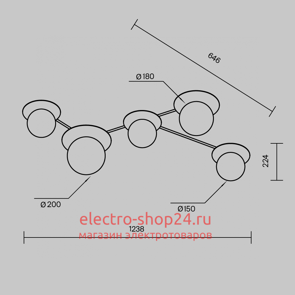 Потолочная люстра Maytoni Star sky MOD291CL-05BS MOD291CL-05BS - магазин электротехники Electroshop