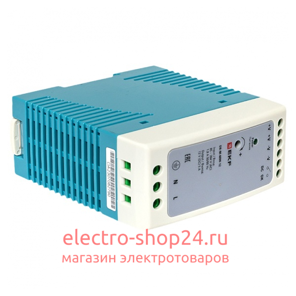 Блок питания на DIN-рейку DR-M-60W-12 60Вт вход 80-264В АС стабилизированный выход 12В DC PROxima EKF DR-M-60W-12 DR-M-60W-12 - магазин электротехники Electroshop