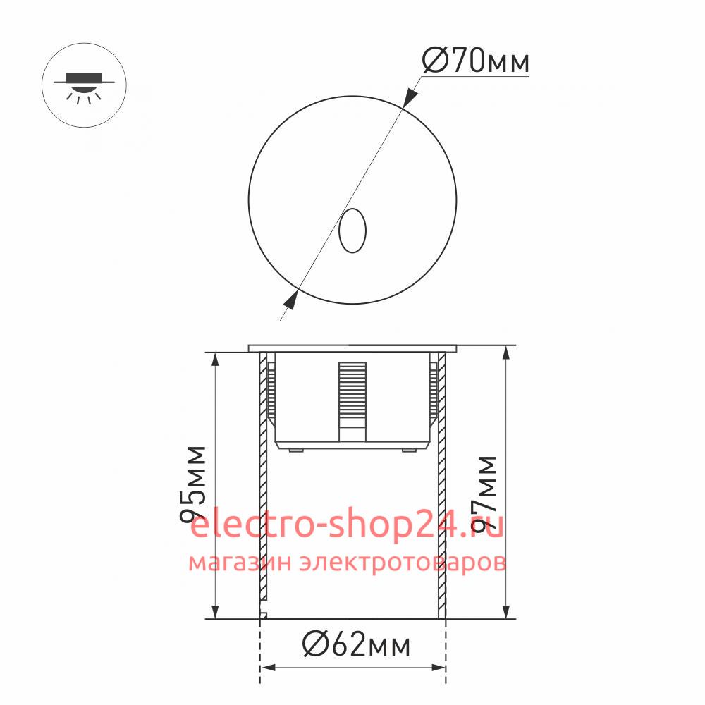 Светильник для ступеней Arlight LT-GAP-R70-3W Warm3000 025737 025737 - магазин электротехники Electroshop