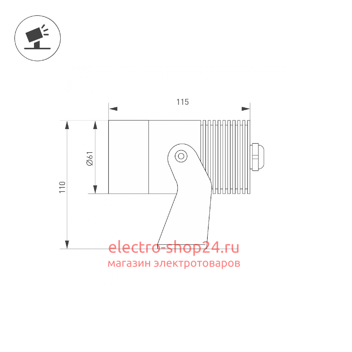 Прожектор Arlight ALT-RAY-R61-12W Day4000 (DG, 6 deg, 230V) (Arlight, IP67 Металл, 3 года) 042584 042584 - магазин электротехники Electroshop