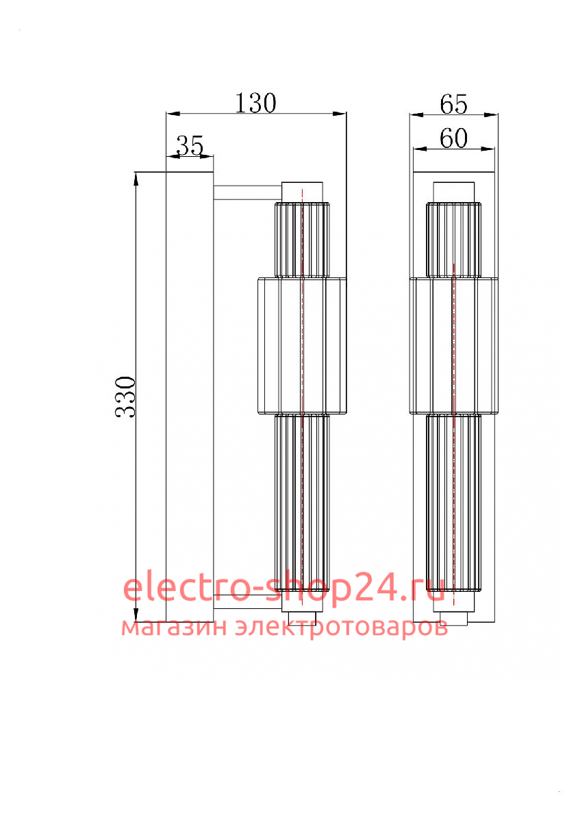 Настенный светильник Maytoni Verticale MOD308WL-L9CH3K MOD308WL-L9CH3K - магазин электротехники Electroshop