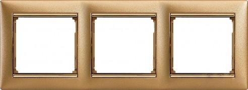 Рамка Legrand Valena 3 поста матовое золото/золотой штрих (770303) - магазин электротехники Electroshop