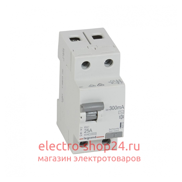 УЗО Legrand 402032 ВДТ RX3 300ма 25А 2п АС - магазин электротехники Electroshop