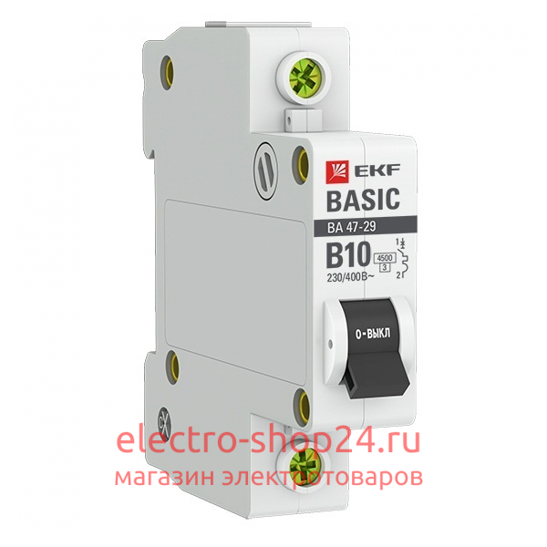 Автоматический выключатель 1P 10А (B) 4,5кА ВА 47-29 EKF Basic (автомат) mcb4729-1-10-B mcb4729-1-10-B - магазин электротехники Electroshop