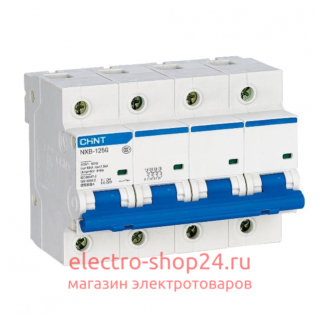 Автоматический выключатель NXB-125 4P 80A 10кА х-ка C (R) CHINT 816147 816147 - магазин электротехники Electroshop