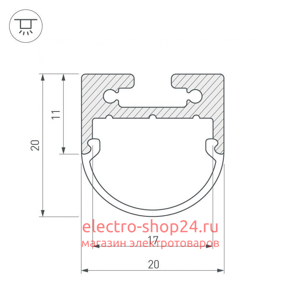 Профиль Arlight SL-LINE-2011M-2000 ANOD 023720 023720 - магазин электротехники Electroshop