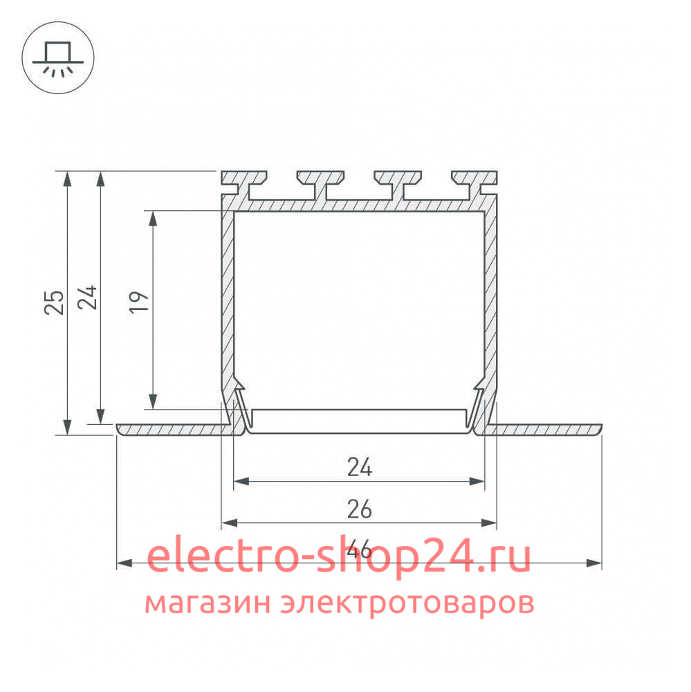 Профиль Arlight PLS-LOCK-H25-FM-2000 ANOD 016447 016447 - магазин электротехники Electroshop