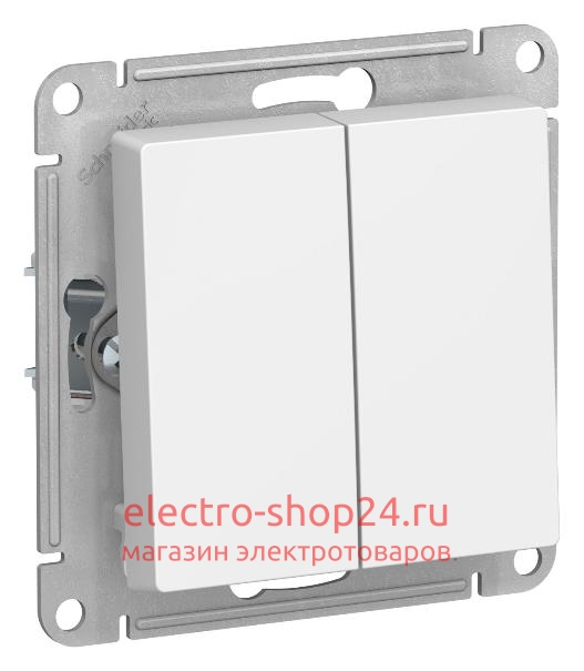 Двухклавишный выключатель 10А Schneider Electric AtlasDesign белый ATN000151 ATN000151 - магазин электротехники Electroshop