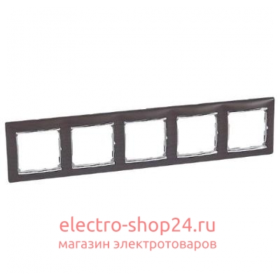 Рамка Legrand Valena 5 постов темное дерево/серебряный штрих (770375) - магазин электротехники Electroshop
