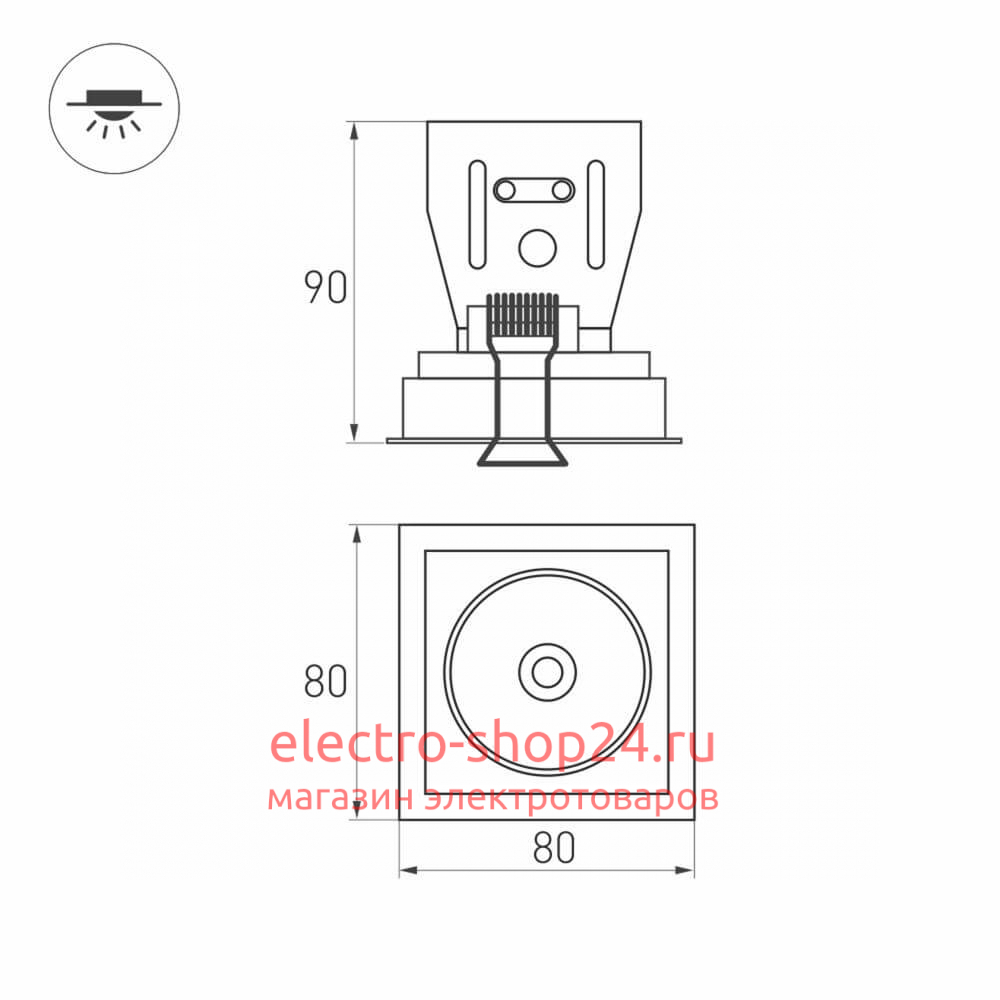 Встраиваемый светодиодный светильник Arlight CL-Simple-S80x80-9W Day4000 028148 028148 - магазин электротехники Electroshop