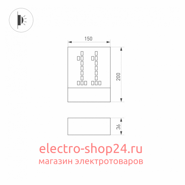 Уличный настенный светильник Arlight LGD-Sign-Wall-S150x200-3W Warm3000 030022 030022 - магазин электротехники Electroshop