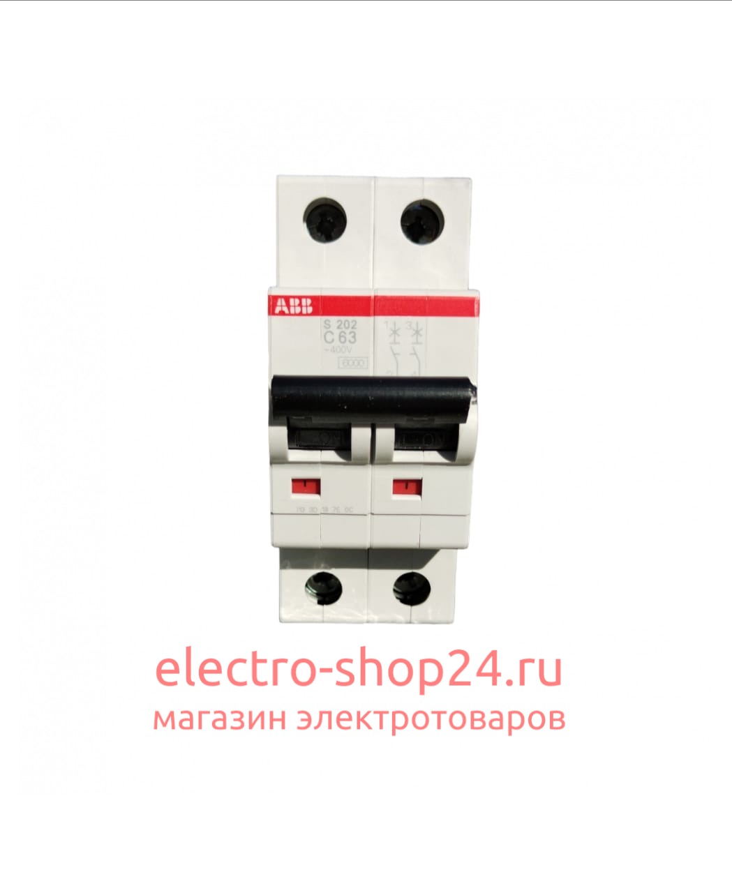 S202 C63 Автоматический выключатель 2-полюсный 63А 6кА (хар-ка C) ABB 2CDS252001R0634 2CDS252001R0634 - магазин электротехники Electroshop