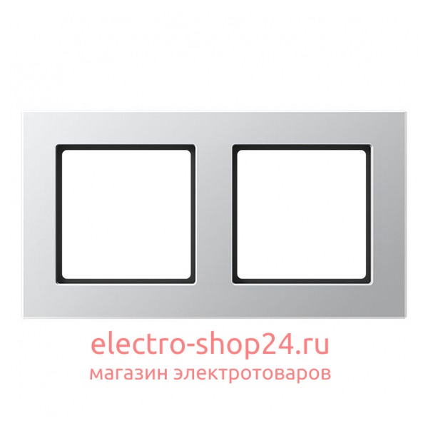 Рамка 2-ая Jung A Creation Алюминий AC582AL AC582AL - магазин электротехники Electroshop