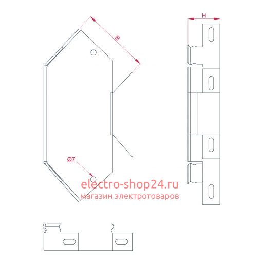 Угол горизонтальный 90° для лотка 500*50 (0,7мм) уг90° 500*50 - магазин электротехники Electroshop